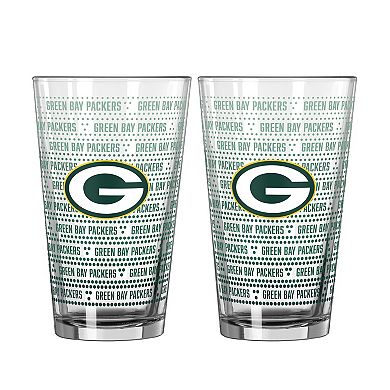 Logo Brands Green Bay Packers Two-Pack Chant Fade 16oz. Pint Glass Set