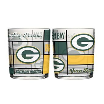 Logo Brands Green Bay Packers 12oz. Quilted Stained Two-Pack Rocks Glass Set