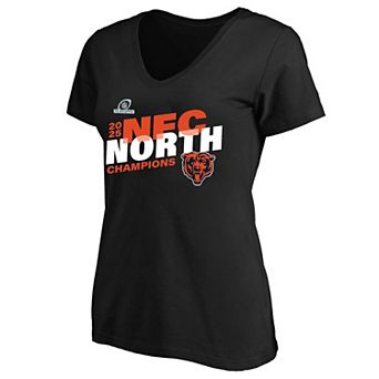 Women's Fanatics Black Chicago Bears 2025 NFC North Division Champions Plus Size V-Neck T-Shirt