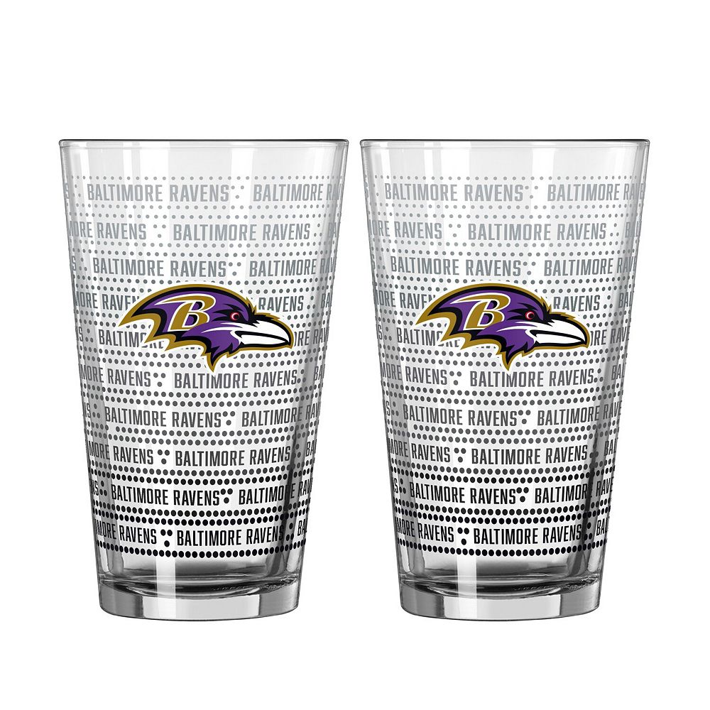 Logo Brands Baltimore Ravens Two-Pack Chant Fade 16oz. Pint Glass Set