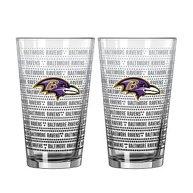 Logo Brands Baltimore Ravens Two-Pack Chant Fade 16oz. Pint Glass Set