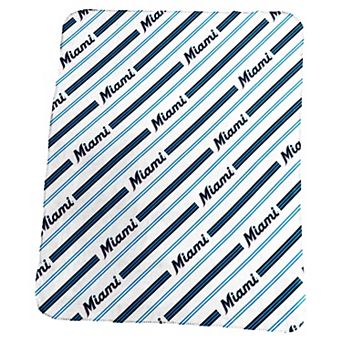 Miami Marlins Classic Vertical Stripe Fleece Throw Blanket