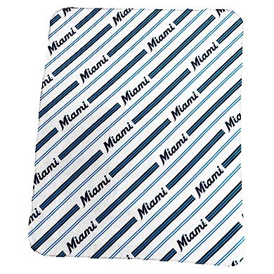 Miami Marlins Classic Vertical Stripe Fleece Throw Blanket