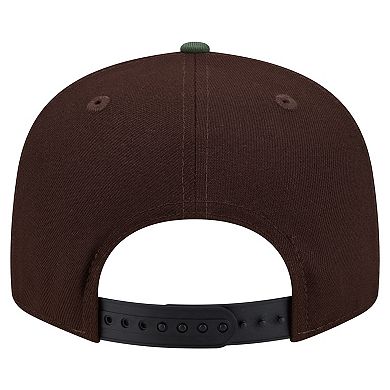 Men's New Era Dark Brown Minnesota Vikings Burnt Wood Camo 9FIFTY Snapback Hat