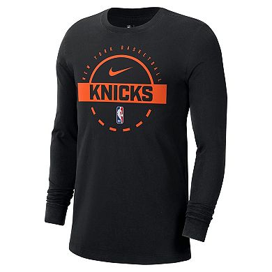 Men's Nike Black New York Knicks Authentic Long Sleeve Practice T-Shirt
