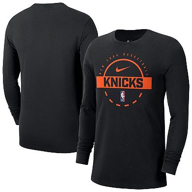 Men's Nike Black New York Knicks Authentic Long Sleeve Practice T-Shirt