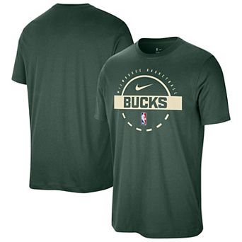 Men's Nike Hunter Green Milwaukee Bucks Authentic Practice T-Shirt