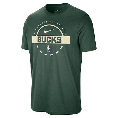 Men's Nike Hunter Green Milwaukee Bucks Authentic Practice T-Shirt