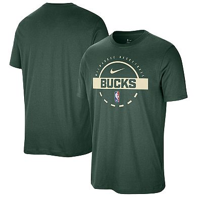 Men's Nike Hunter Green Milwaukee Bucks Authentic Practice T-Shirt