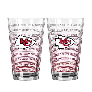 Logo Brands Kansas City Chiefs Two-Pack Chant Fade 16oz. Pint Glass Set