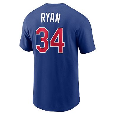 Men's Nike Nolan Ryan Royal Texas Rangers Cooperstown Collection Name & Number T-Shirt