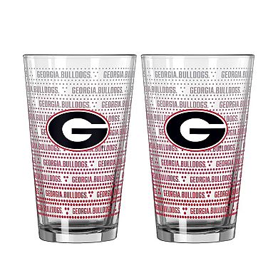 Logo Brands Georgia Bulldogs Two-Pack Chant Fade 16oz. Pint Glass Set