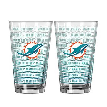 Logo Brands Miami Dolphins Two-Pack Chant Fade 16oz. Pint Glass Set
