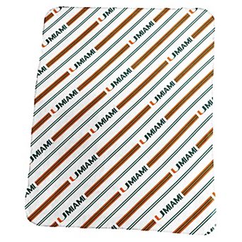 Miami Hurricanes Classic Vertical Stripe Fleece Throw Blanket