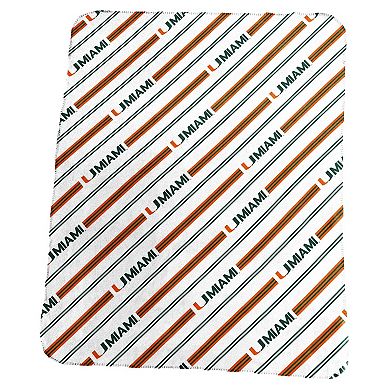 Miami Hurricanes Classic Vertical Stripe Fleece Throw Blanket