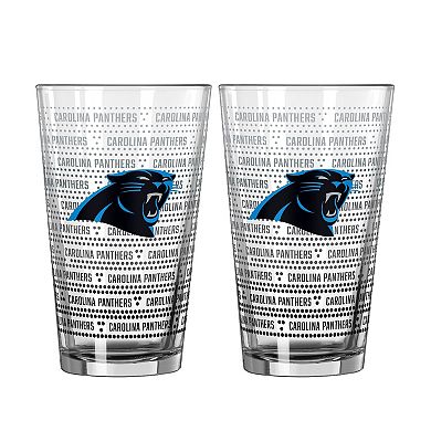 Logo Brands Carolina Panthers Two-Pack Chant Fade 16oz. Pint Glass Set