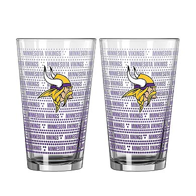 Logo Brands Minnesota Vikings Two-Pack Chant Fade 16oz. Pint Glass Set
