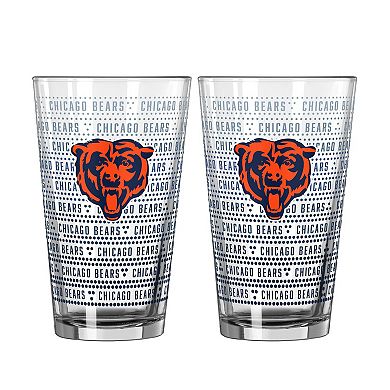 Logo Brands Chicago Bears Two-Pack Chant Fade 16oz. Pint Glass Set