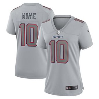 Women's Nike Drake Maye Gray New England Patriots Fashion Atmosphere Fashion Game Jersey