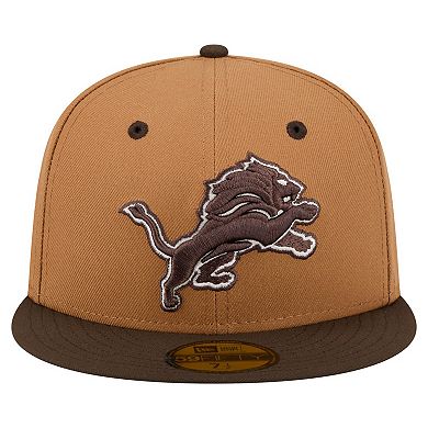 Men's New Era Light Brown/Dark Brown Detroit Lions Two-Tone Walnut 59FIFTY Fitted Hat