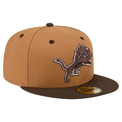 Men's New Era Light Brown/Dark Brown Detroit Lions Two-Tone Walnut 59FIFTY Fitted Hat