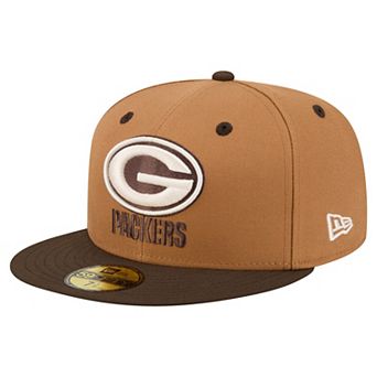 Men's New Era Light Brown/Dark Brown Green Bay Packers Two-Tone Walnut 59FIFTY Fitted Hat