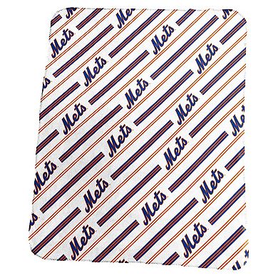 New York Mets Classic Vertical Stripe Fleece Throw Blanket