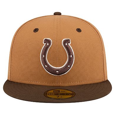 Men's New Era Light Brown/Dark Brown Indianapolis Colts Two-Tone Walnut 59FIFTY Fitted Hat