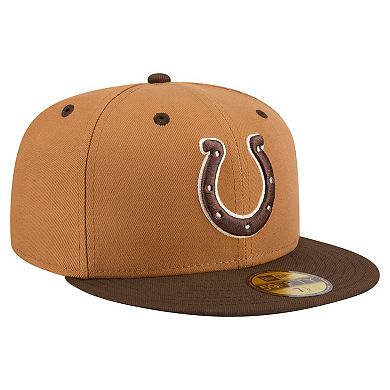 Men's New Era Light Brown/Dark Brown Indianapolis Colts Two-Tone Walnut 59FIFTY Fitted Hat