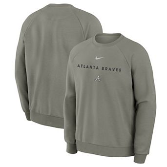 Men's Nike Gray Atlanta Braves Statement Primary Raglan Dri-FIT Sweatshirt