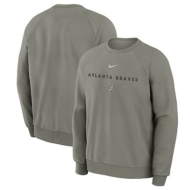 Men's Nike Gray Atlanta Braves Statement Primary Raglan Dri-FIT Sweatshirt