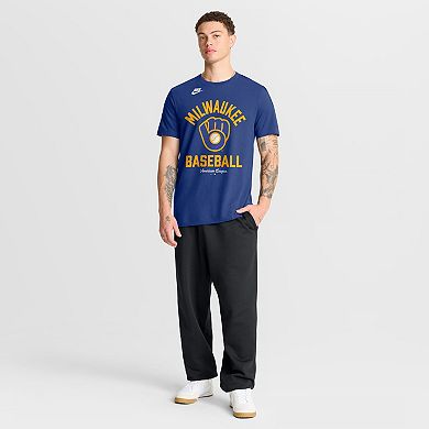 Men's Nike Royal Milwaukee Brewers Cooperstown Collection T-Shirt