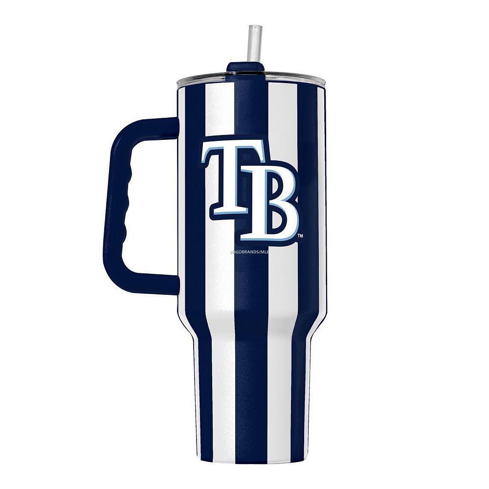 Logo Brands Tampa Bay Rays 40oz Vertical Stripe Powder Coat Tumbler