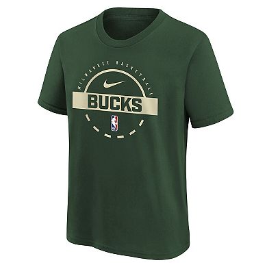 Youth Nike Hunter Green Milwaukee Bucks Practice T-Shirt