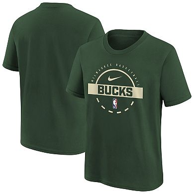 Youth Nike Hunter Green Milwaukee Bucks Practice T-Shirt