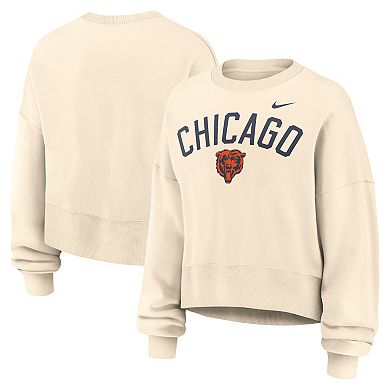 Women's Nike Natural Chicago Bears Oversized Legacy Arch Phoenix Fleece Sweatshirt