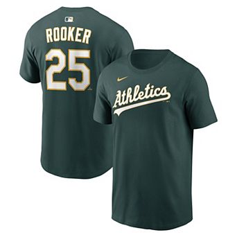 Men's Nike Brent Rooker Green Athletics Home Name & Number T-Shirt