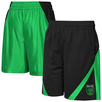 Youth Outerstuff Black/Green Austin FC Color Blocked Shorts