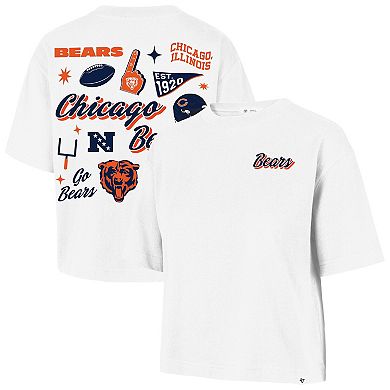 Women's '47 White Chicago Bears Collage Script Reed City T-Shirt
