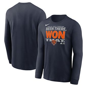 Men's Nike Navy Chicago Bears 2025 NFC North Division Champions Locker Room Trophy Collection Long Sleeve T-Shirt