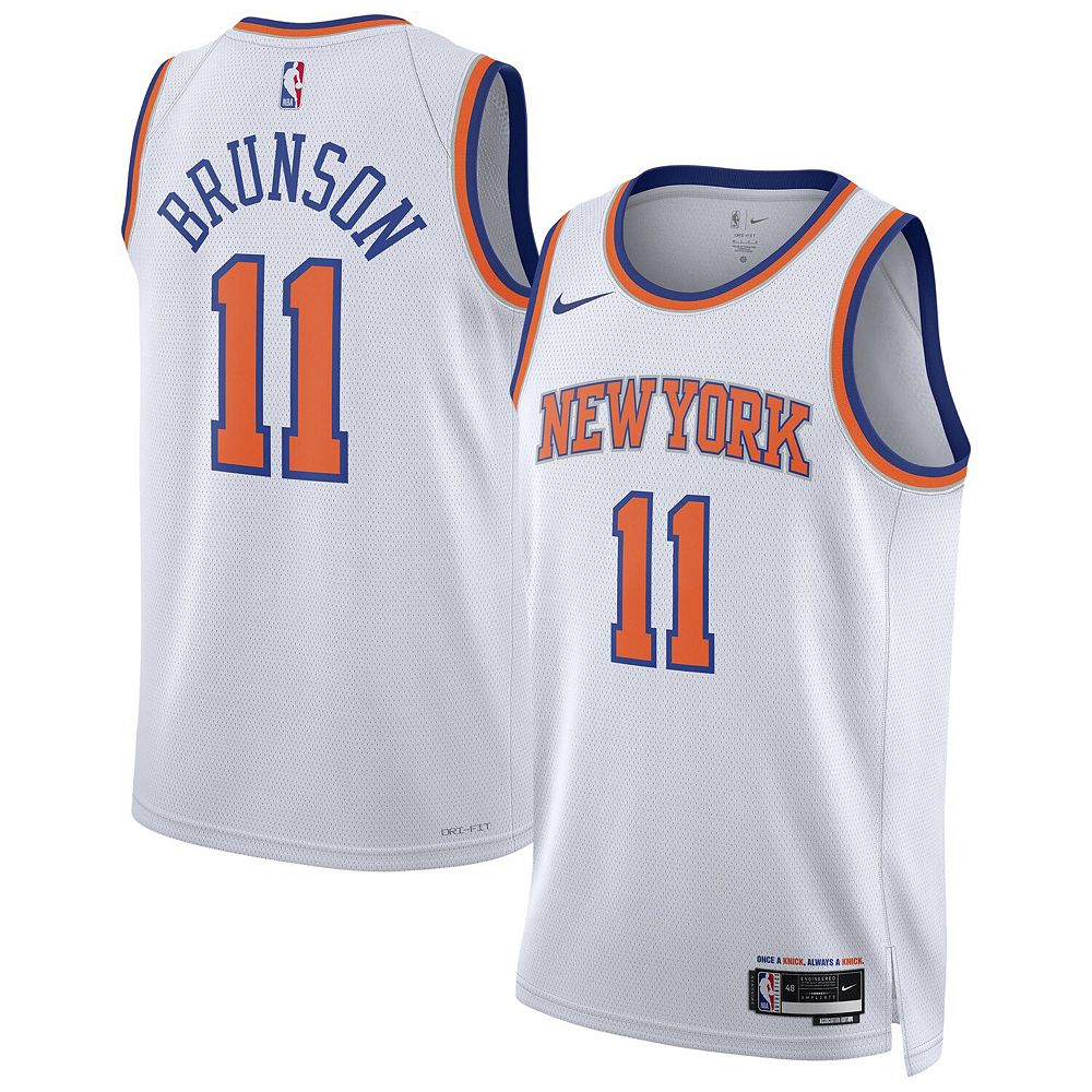 Unisex Nike Jalen Brunson White New York Knicks Swingman Jersey