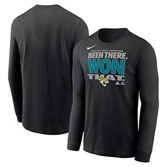 Men's Nike Black Jacksonville Jaguars 2025 AFC South Division Champions Locker Room Trophy Collection Long Sleeve T-Shirt