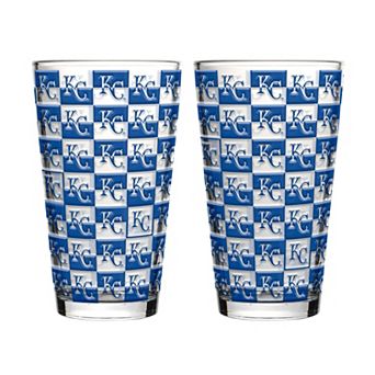 Logo Brands Kansas City Royals Two-Pack Gridiron Stained 16oz. Pint Glass Set