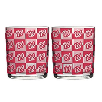 Logo Brands Washington Nationals Two-Pack 12oz. Gridiron Stained Rocks Glass Set
