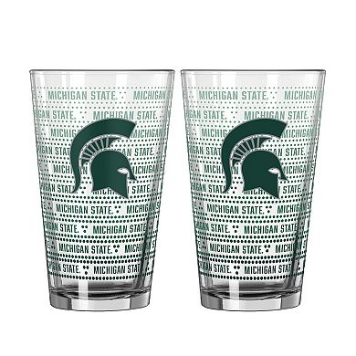 Logo Brands Michigan State Spartans Two-Pack State Chant Fade 16oz. Pint Glass Set