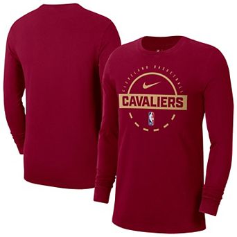 Men's Nike Wine Cleveland Cavaliers Authentic Long Sleeve Practice T-Shirt