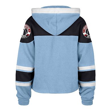 Women's '47 Light Blue Washington Wizards 2024/25 City Edition Superior Cropped Lace-Up Pullover Hoodie