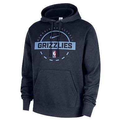 Men's Nike Navy Memphis Grizzlies 2025/26 Authentic Practice Club Pullover Hoodie