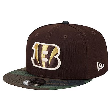 Men's New Era Dark Brown Cincinnati Bengals Burnt Wood Camo 9FIFTY Snapback Hat