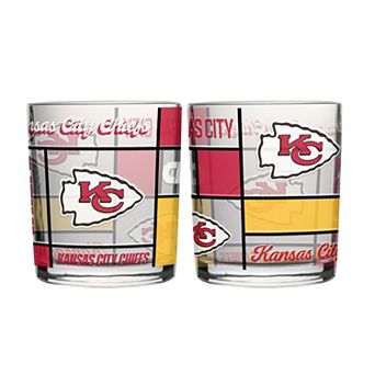 Logo Brands Kansas City Chiefs 12oz. Quilted Stained Two-Pack Rocks Glass Set